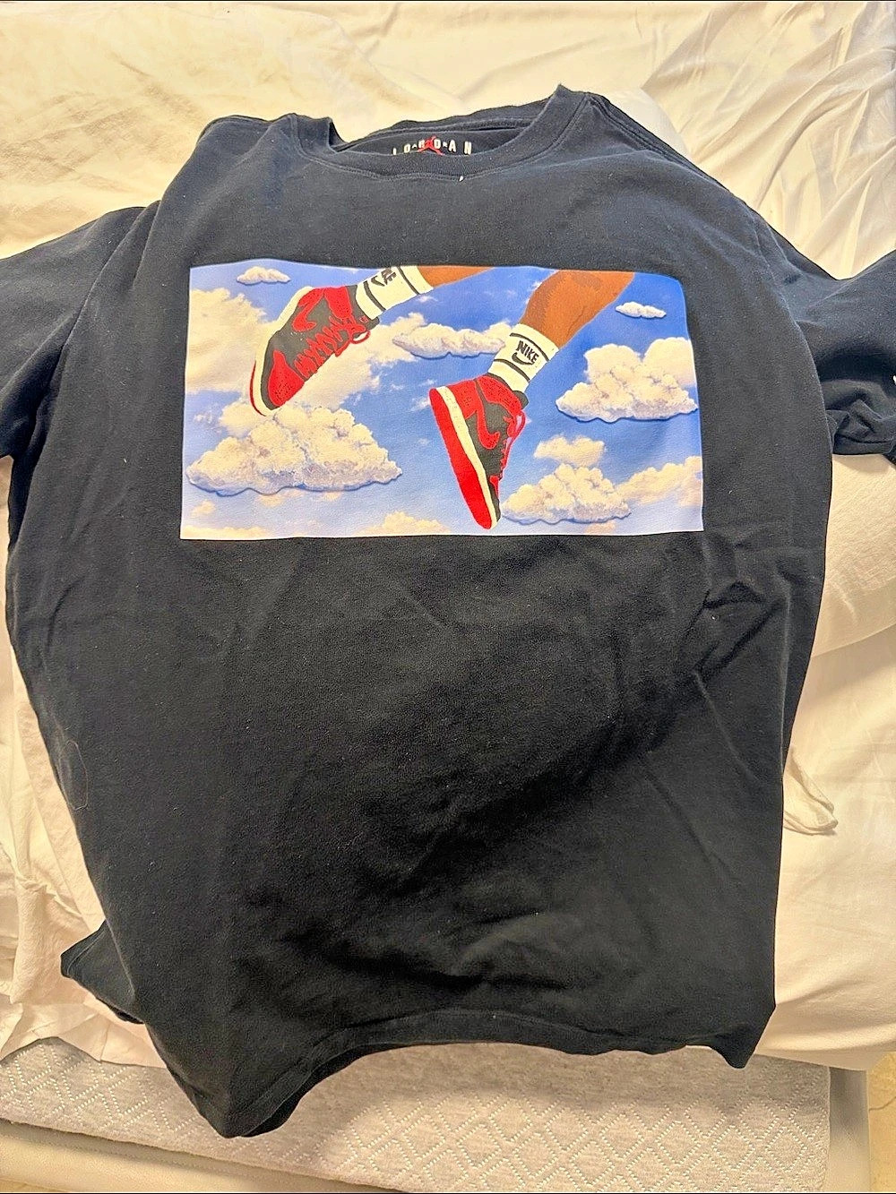 Jordan Essentials Cloud Print T-Shirt Black & Blue